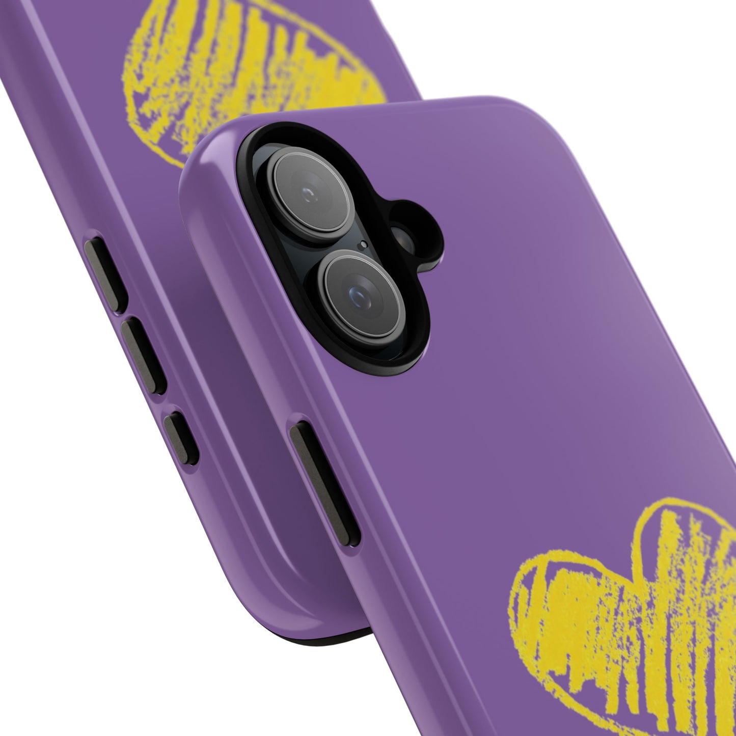 Yellow Heart, Purple Phone Case