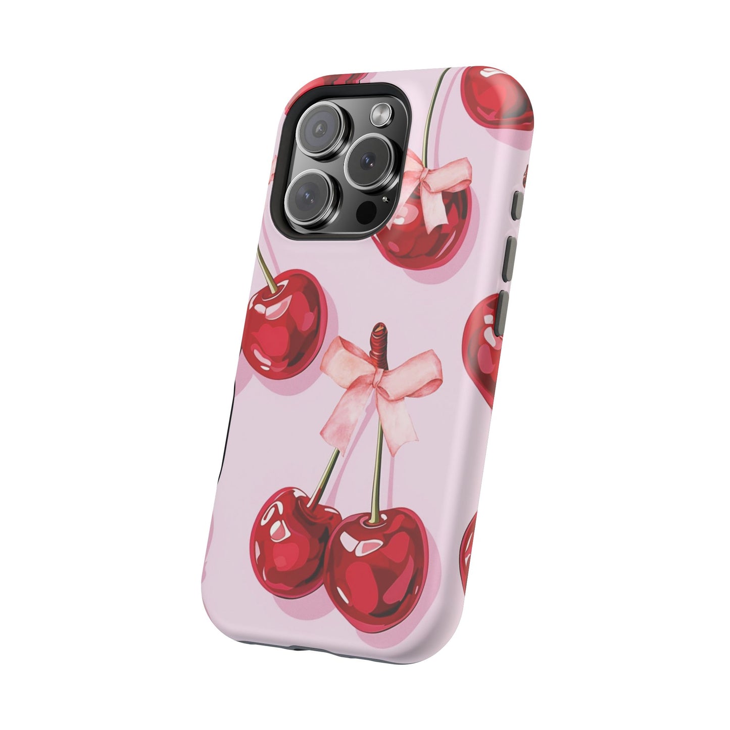 Cherry Ribbon Magnetic iPhone Caes - Durable, flexible, impact-resistant