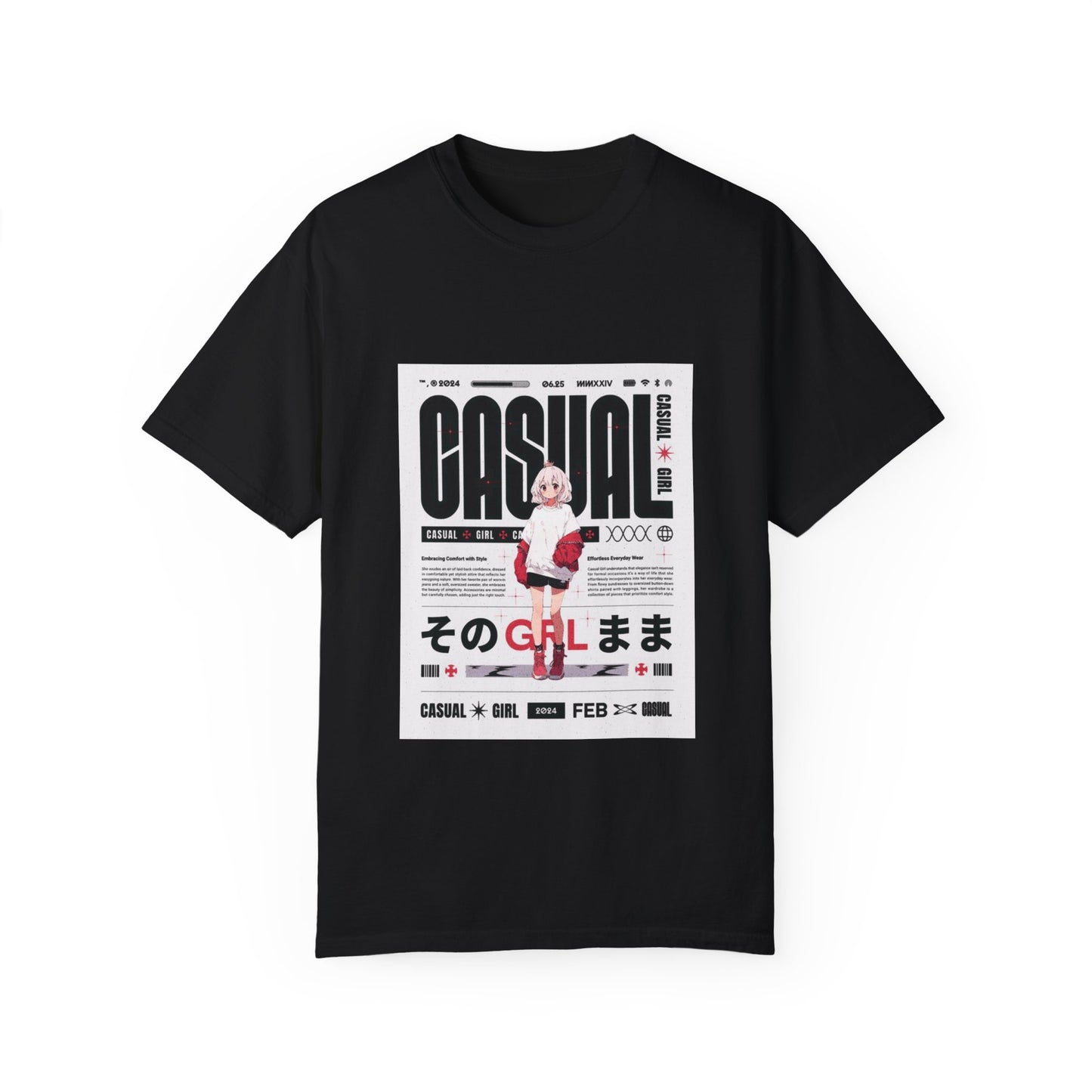 "Casual Girl", Women's and Men's Anime T-shirt