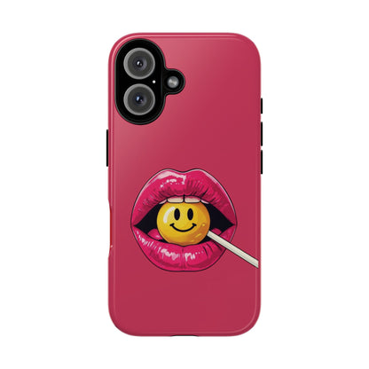 Lips & A Smiley Face Lollipop Phone Case