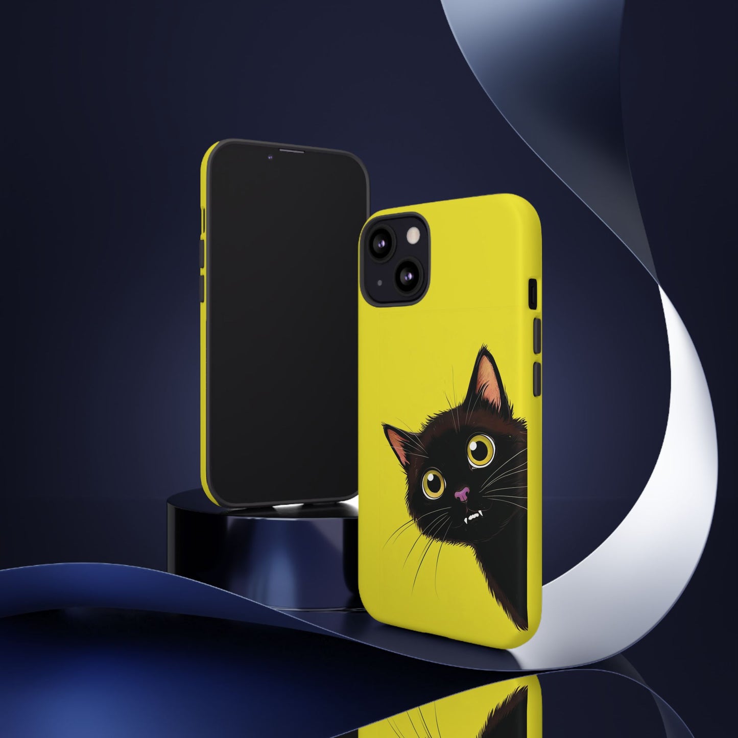 'Cute Cat' Yellow Phone Case