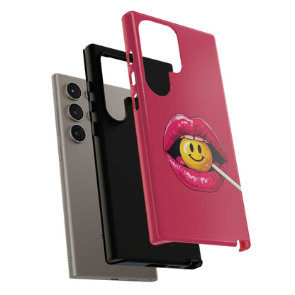 Lips & A Smiley Face Lollipop Phone Case