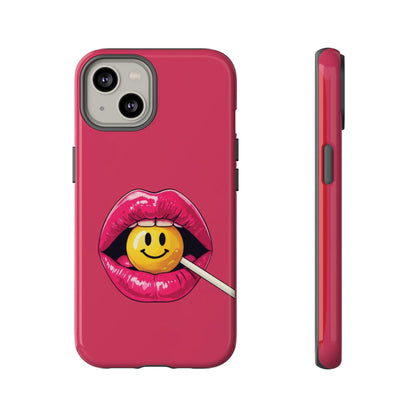 Lips & A Smiley Face Lollipop Phone Case