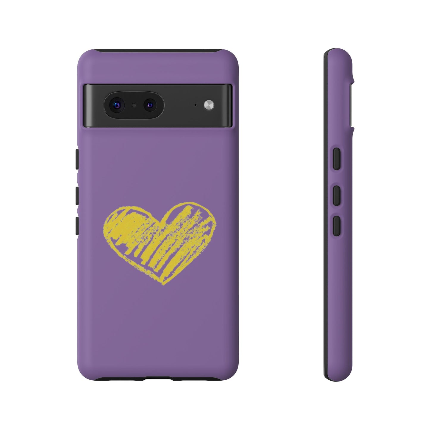 Yellow Heart, Purple Phone Case