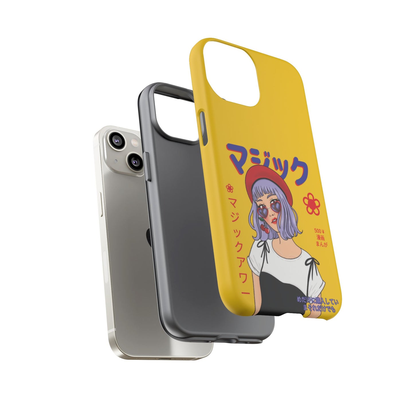 "Anime Cool Girl" Yellow Phone Cases – Bold, Stylish & Made for Any Phone! 💛✨ Pick Your Perfect Fit! -  iPhone, Samsung Galaxy, and Google Pixel