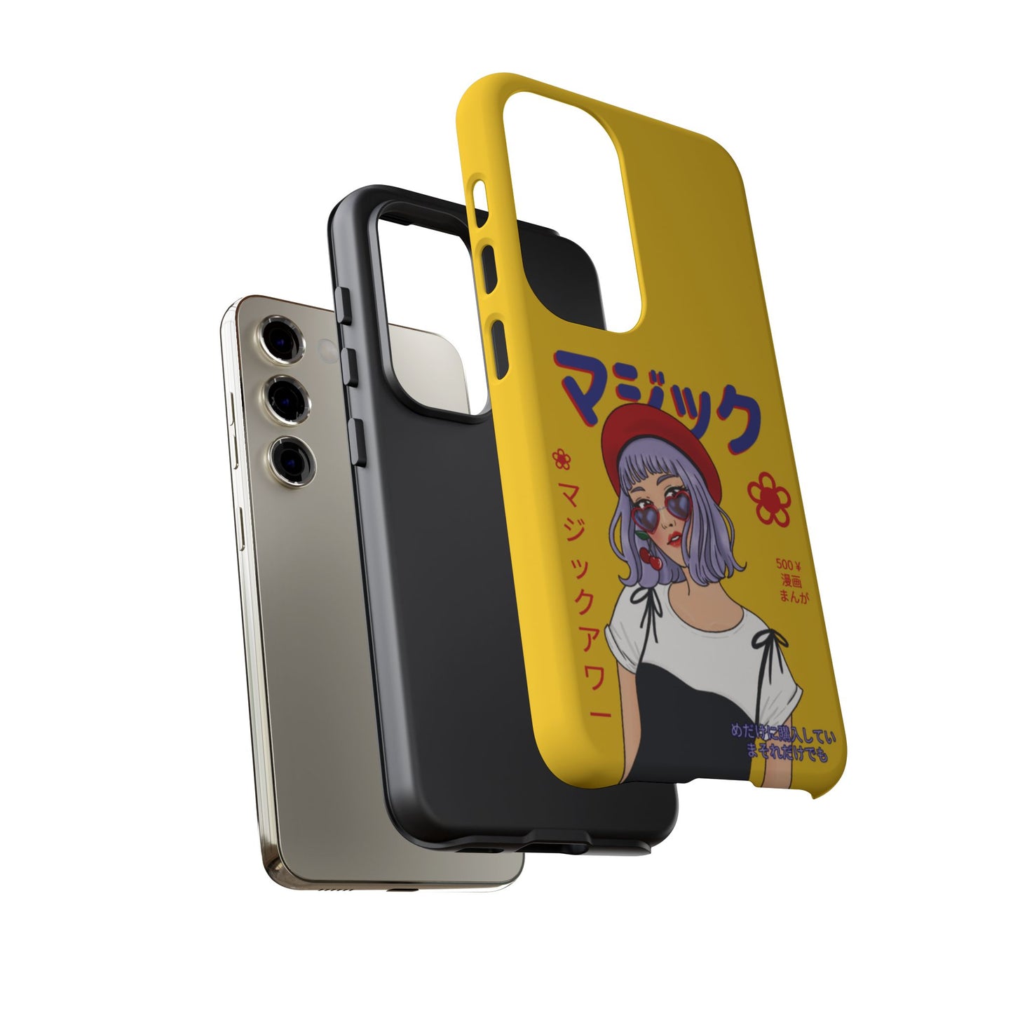 "Anime Cool Girl" Yellow Phone Cases – Bold, Stylish & Made for Any Phone! 💛✨ Pick Your Perfect Fit! -  iPhone, Samsung Galaxy, and Google Pixel