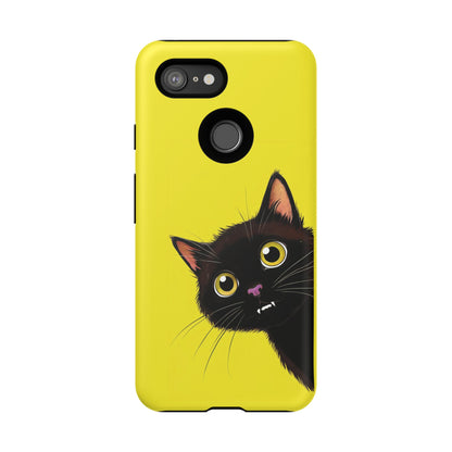 'Cute Cat' Yellow Phone Case