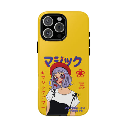 "Anime Cool Girl" Yellow Phone Cases – Bold, Stylish & Made for Any Phone! 💛✨ Pick Your Perfect Fit! -  iPhone, Samsung Galaxy, and Google Pixel