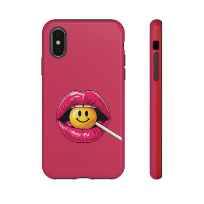 Lips & A Smiley Face Lollipop Phone Case