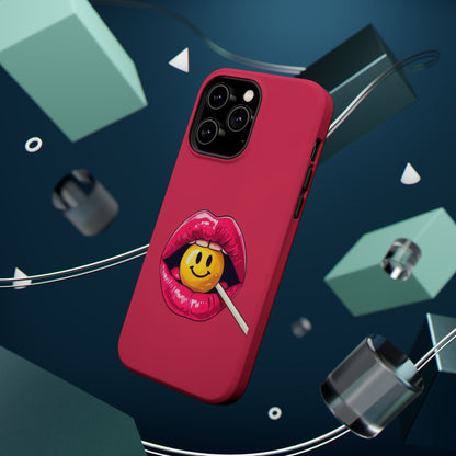 Lips & A Smiley Face Lollipop Magnetic Phone Case