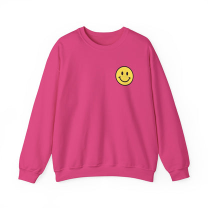 Happy Vibes Front And Back Design Sweatshirt - Smiley Face