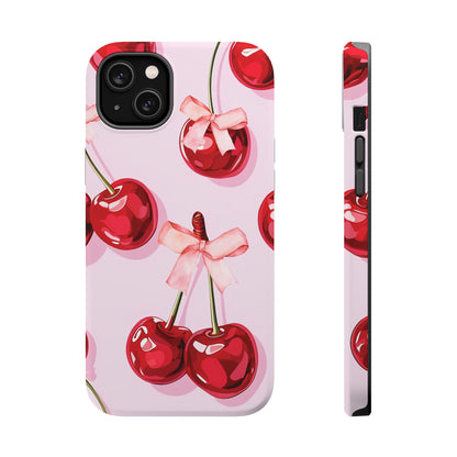 Cherry Ribbon Magnetic iPhone Caes - Durable, flexible, impact-resistant