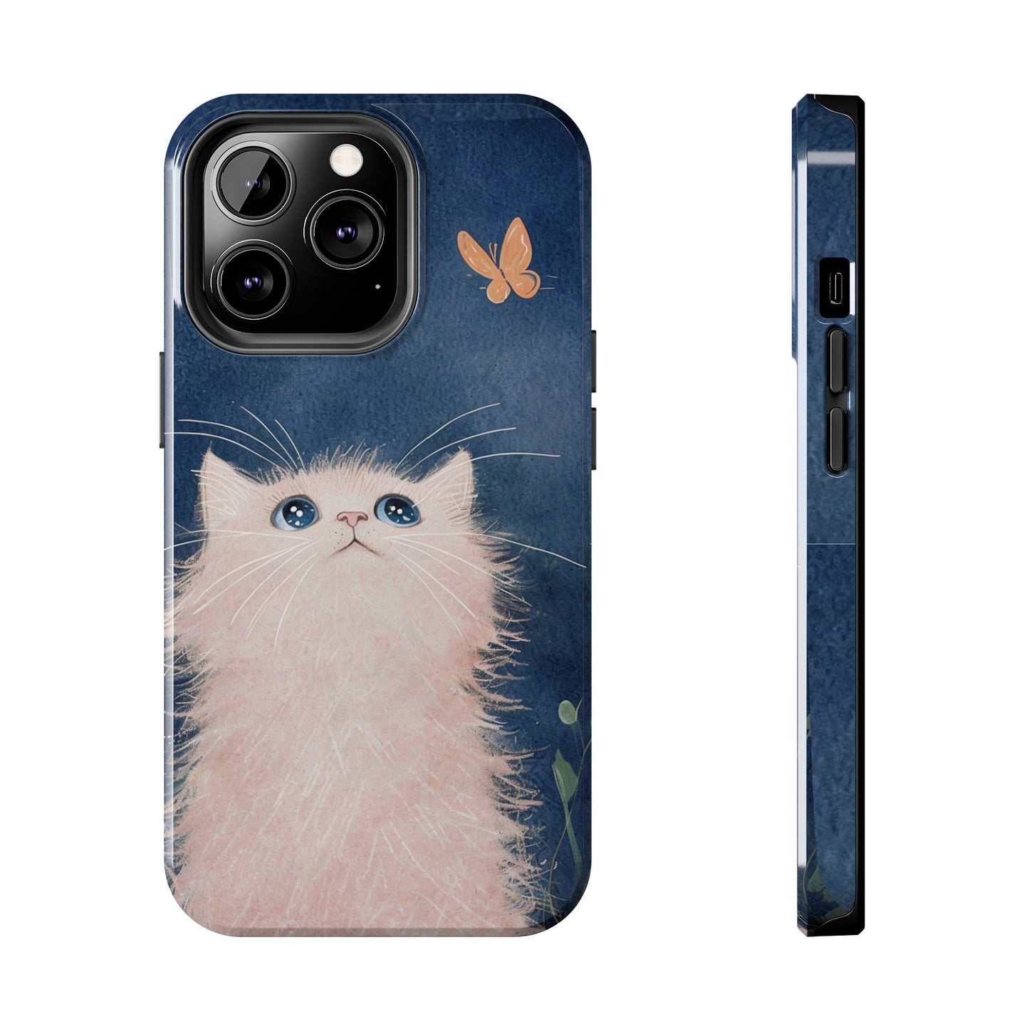 Cute Cat & Butterfly iPhone Case