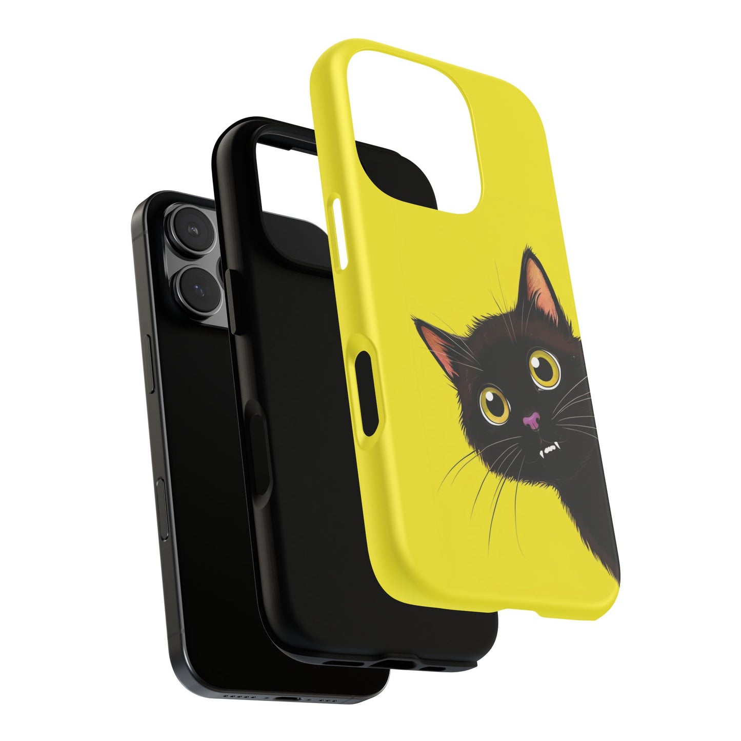 'Cute Cat' Yellow Phone Case