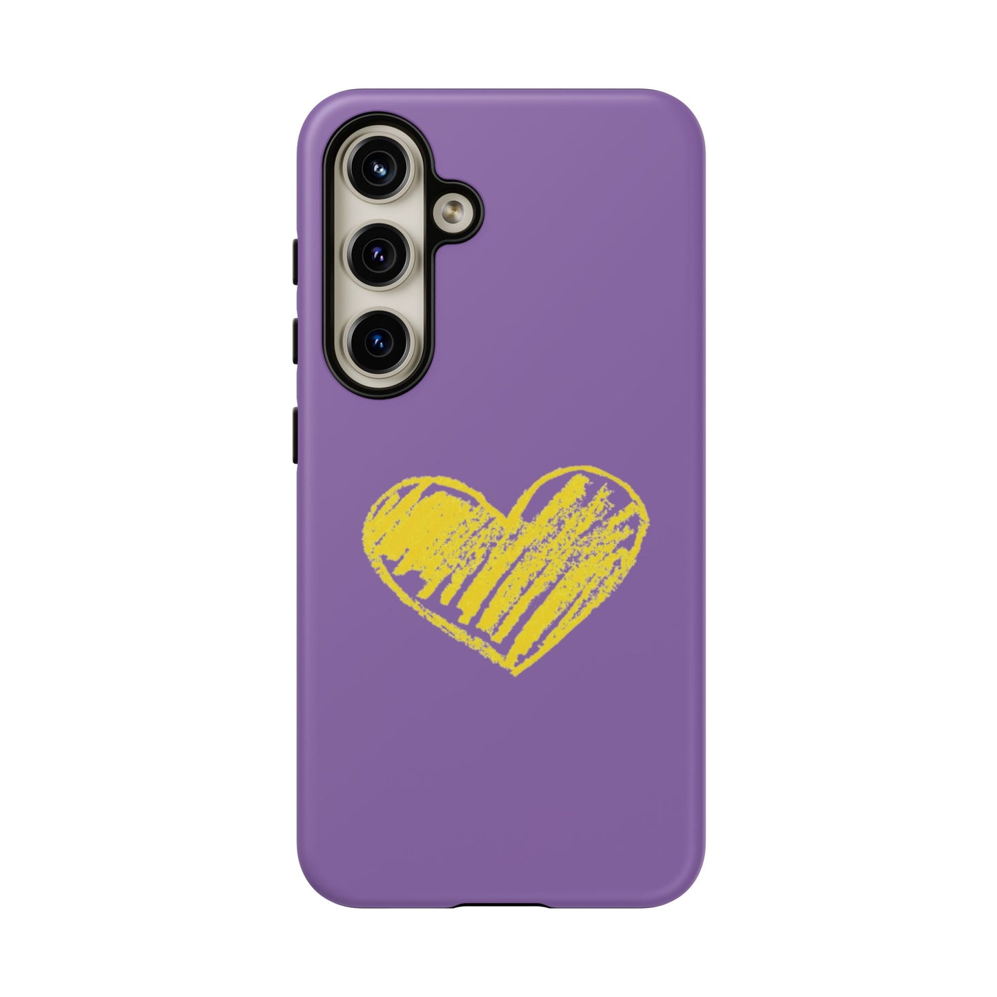 Yellow Heart, Purple Phone Case