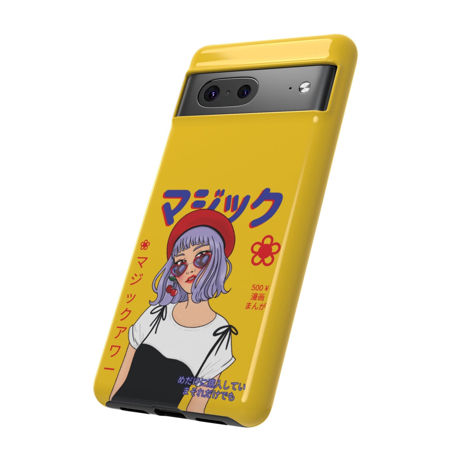 "Anime Cool Girl" Yellow Phone Cases – Bold, Stylish & Made for Any Phone! 💛✨ Pick Your Perfect Fit! -  iPhone, Samsung Galaxy, and Google Pixel