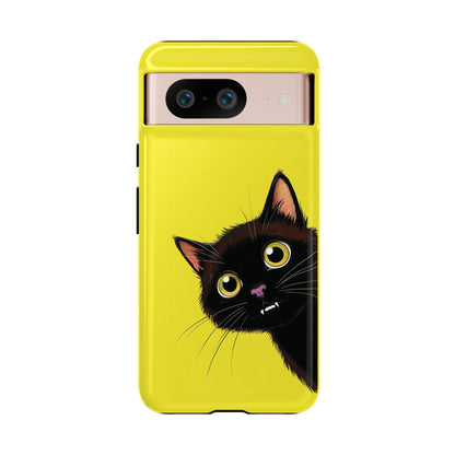 'Cute Cat' Yellow Phone Case