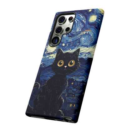 Cat under the stars, cute phone cases, Extra durable, Tough Cases, Pick your size