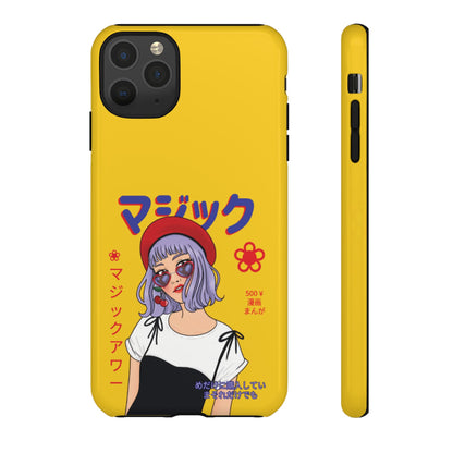 "Anime Cool Girl" Yellow Phone Cases – Bold, Stylish & Made for Any Phone! 💛✨ Pick Your Perfect Fit! -  iPhone, Samsung Galaxy, and Google Pixel