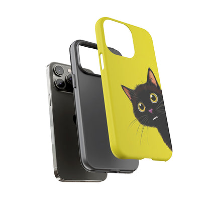 'Cute Cat' Yellow Phone Case