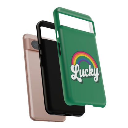 Lucky Rainbow Tough Phone Cases, iPhone, Samsung Galaxy, Google Pixel, Choose any phone model