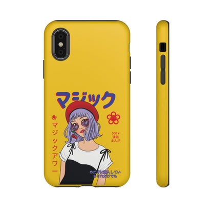 "Anime Cool Girl" Yellow Phone Cases – Bold, Stylish & Made for Any Phone! 💛✨ Pick Your Perfect Fit! -  iPhone, Samsung Galaxy, and Google Pixel