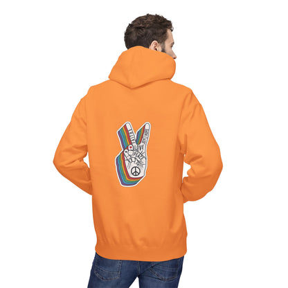 Peace and Love - Cozy Fleece Hoodie - Back design