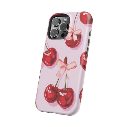 Cherry Ribbon Magnetic iPhone Caes - Durable, flexible, impact-resistant