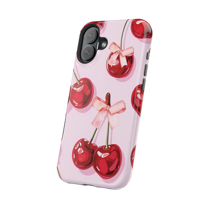 Cherry Ribbon Magnetic iPhone Caes - Durable, flexible, impact-resistant