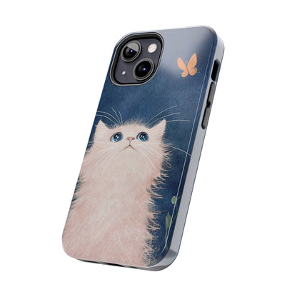 Cute Cat & Butterfly iPhone Case