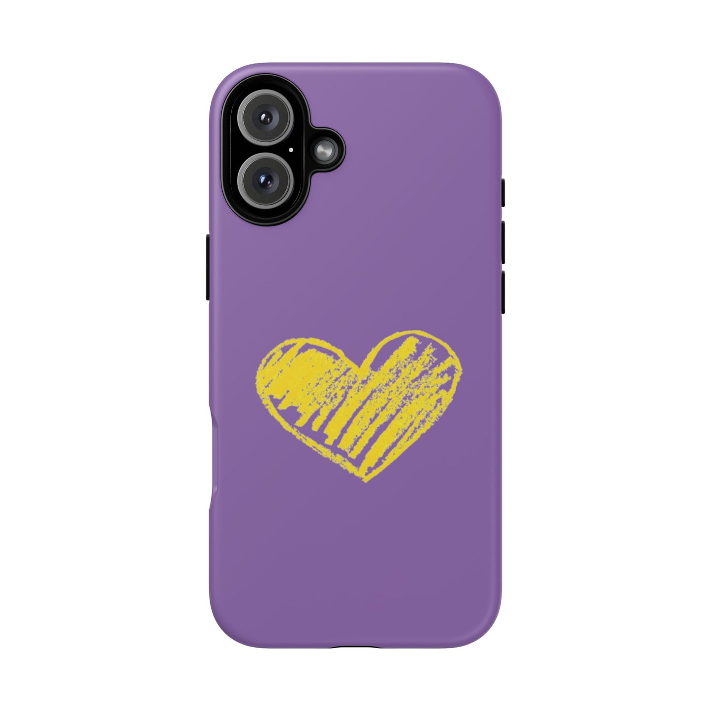 Yellow Heart, Purple Phone Case