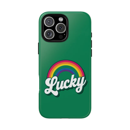 Lucky Rainbow Tough Phone Cases, iPhone, Samsung Galaxy, Google Pixel, Choose any phone model