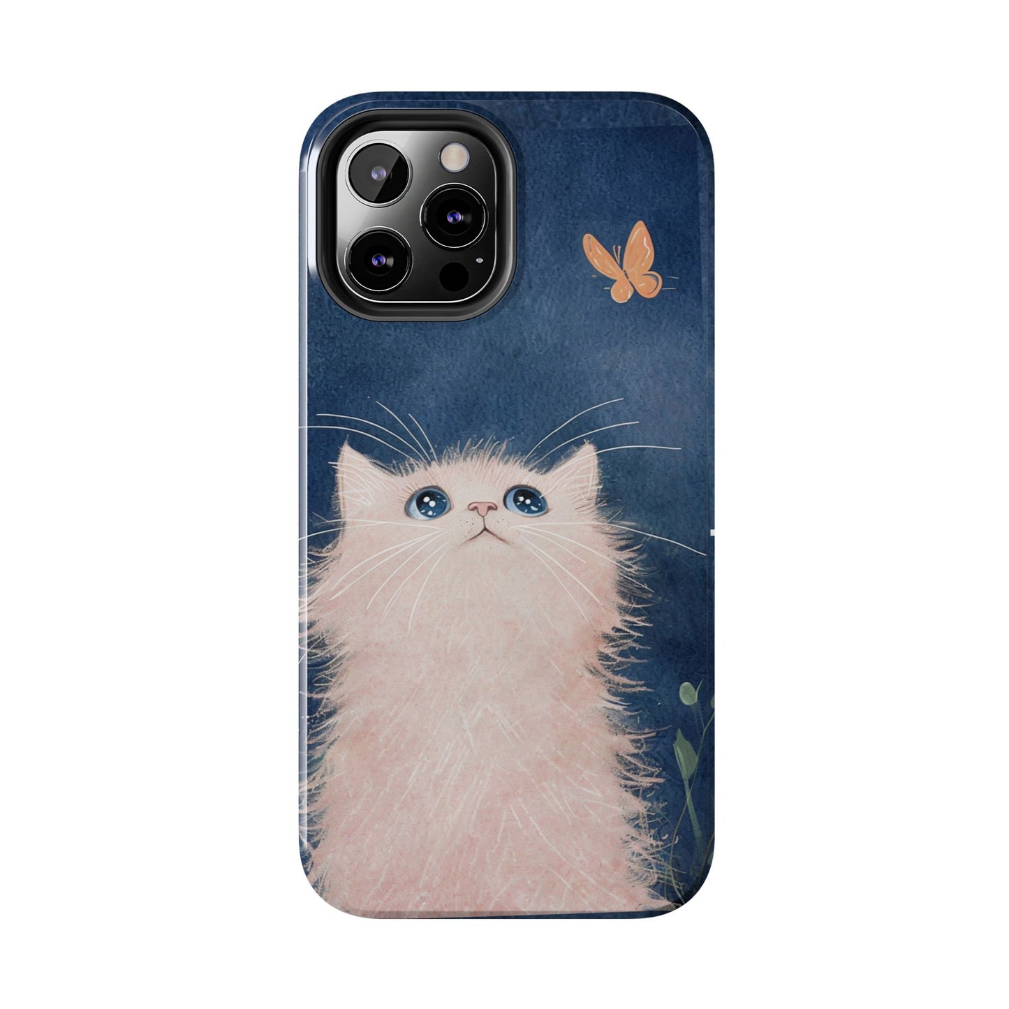 Cute Cat & Butterfly iPhone Case