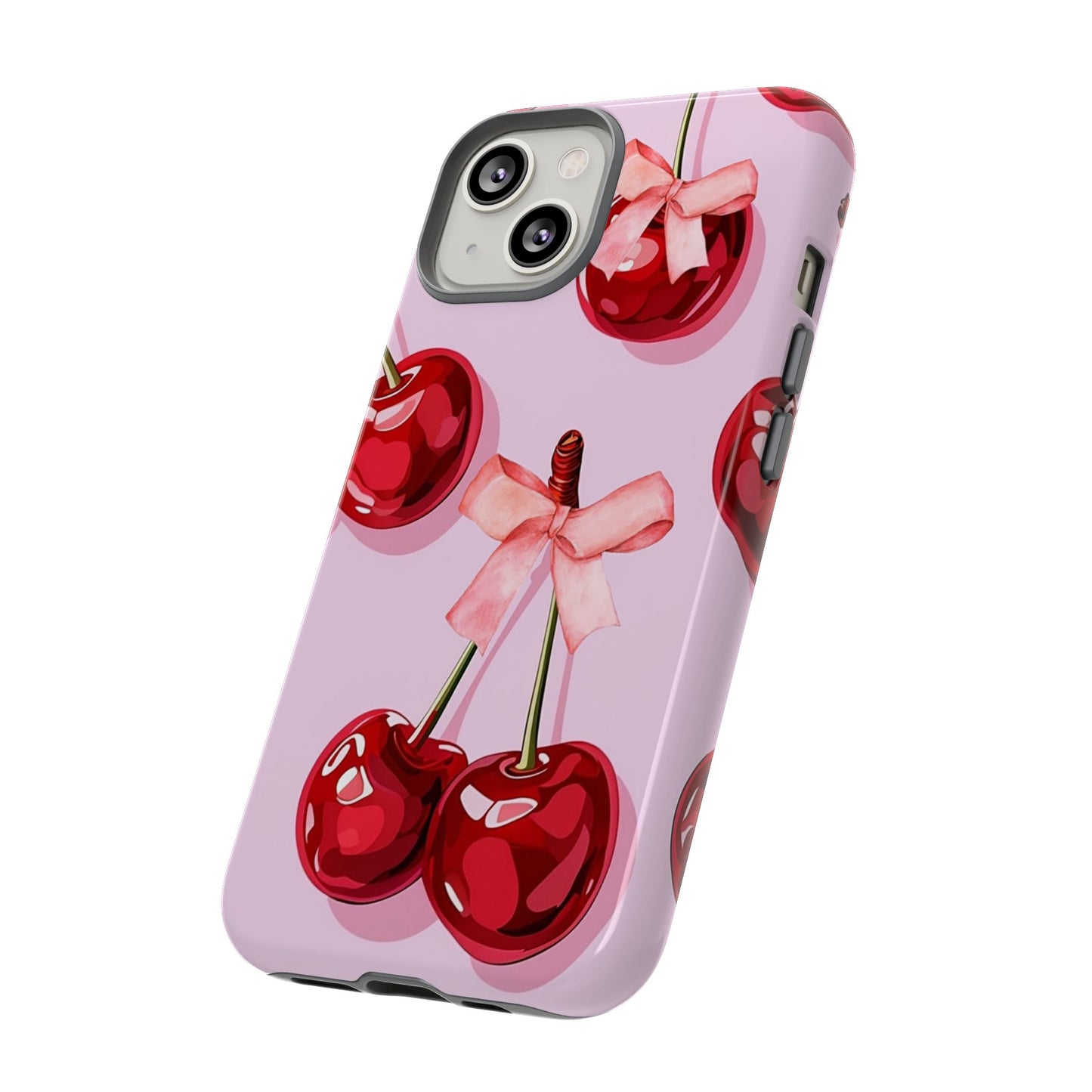 Cherry Ribbon Phone Cases for iPhone, Samsung Galaxy, and Google Pixel