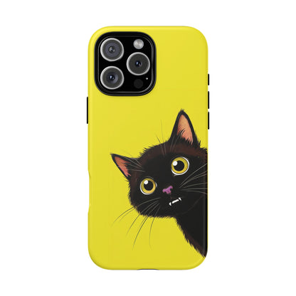 'Cute Cat' Yellow Phone Case