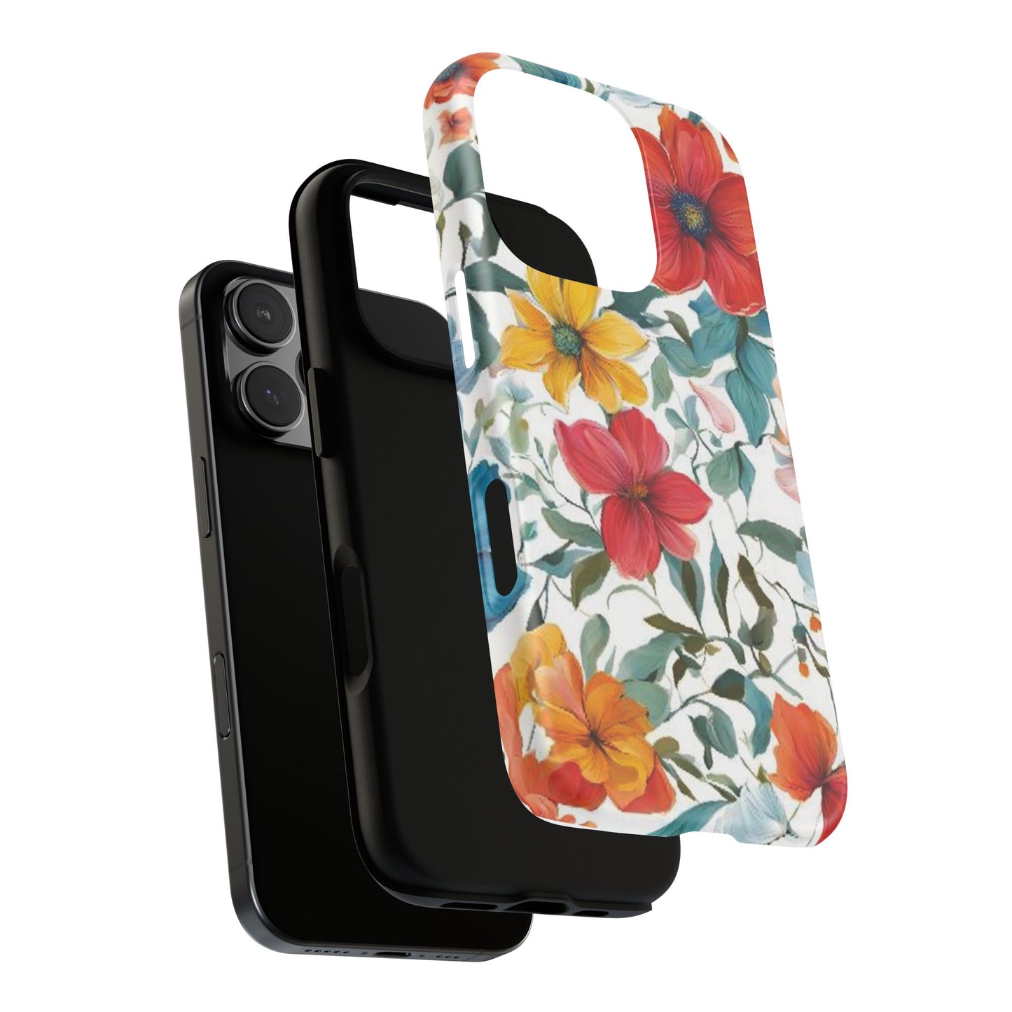 Floral Phone Cases for  iPhone, Samsung Galaxy, and Google Pixel devices - Double layers for extra durability and protection