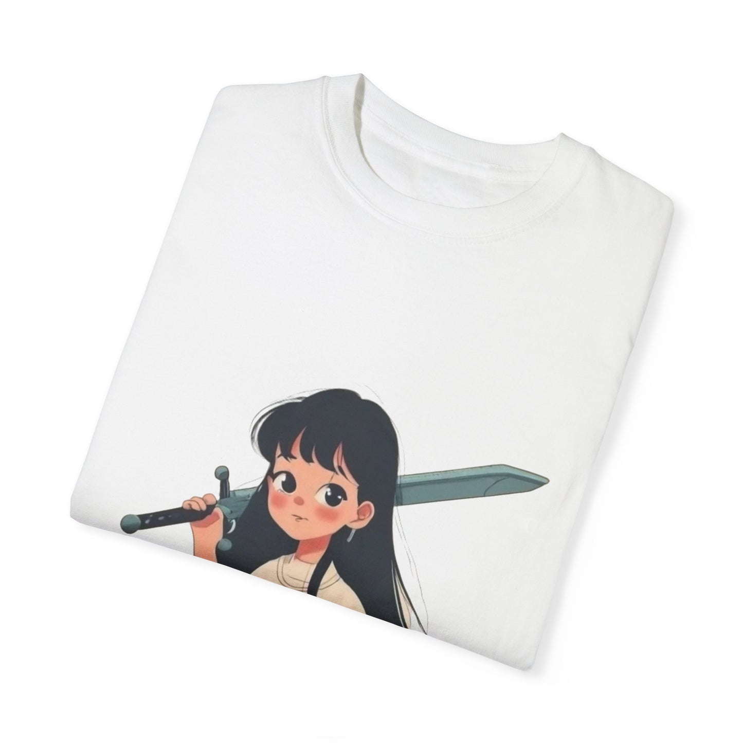 Anime girl with sword, Cute, Kawaii Unisex Garment-Dyed T-shirt, Various colors