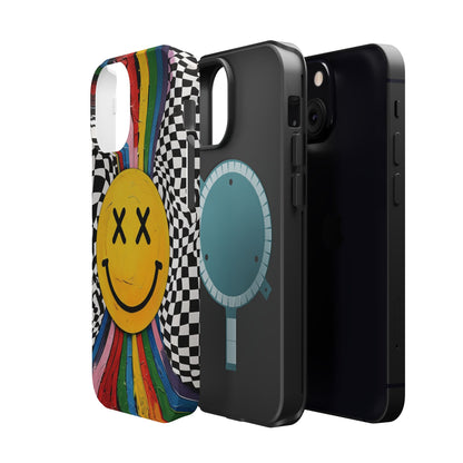 Colorful Smiley Face Magnetic Tough Case - Fun & Durable Phone Protection for iPhones