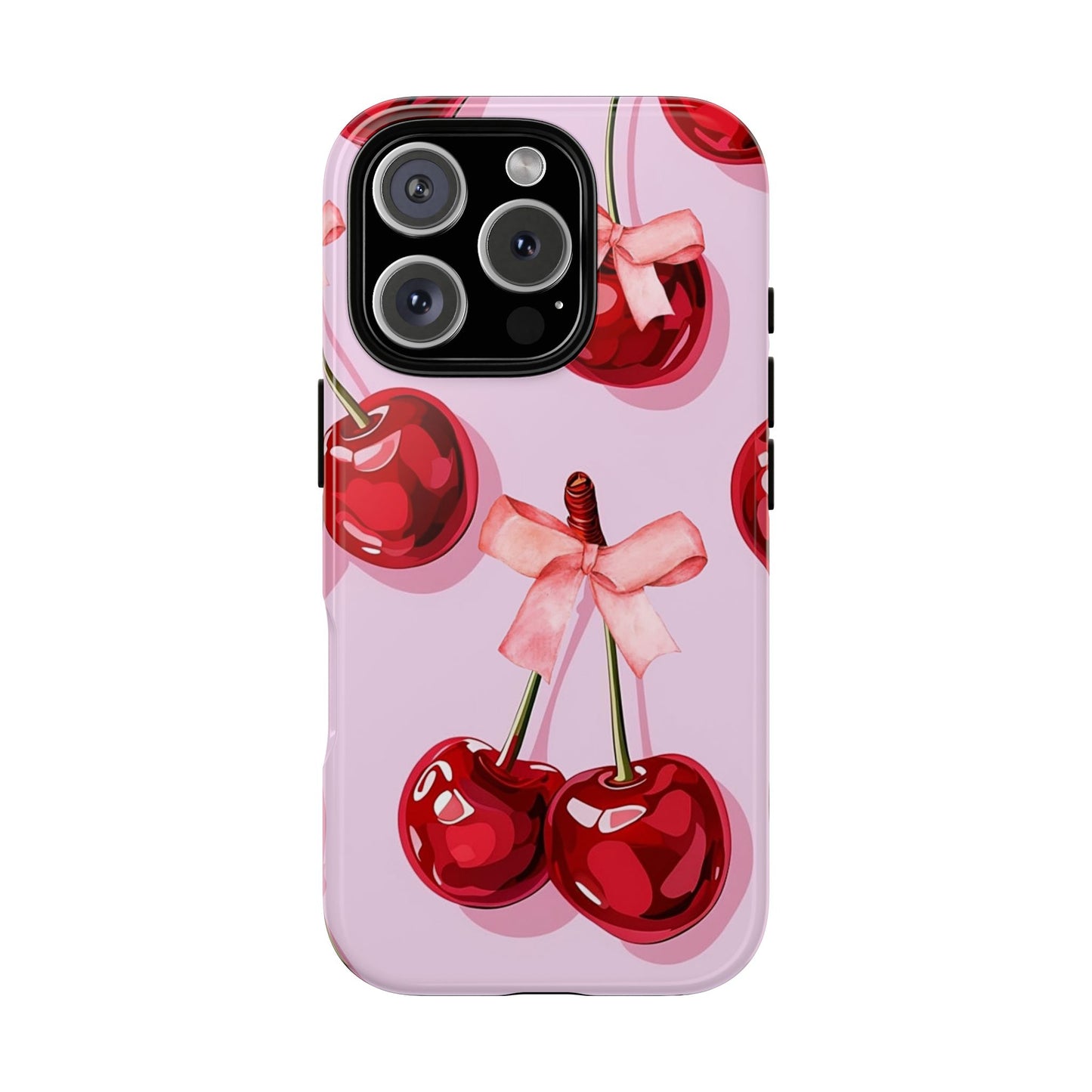 Cherry Ribbon Phone Cases for iPhone, Samsung Galaxy, and Google Pixel