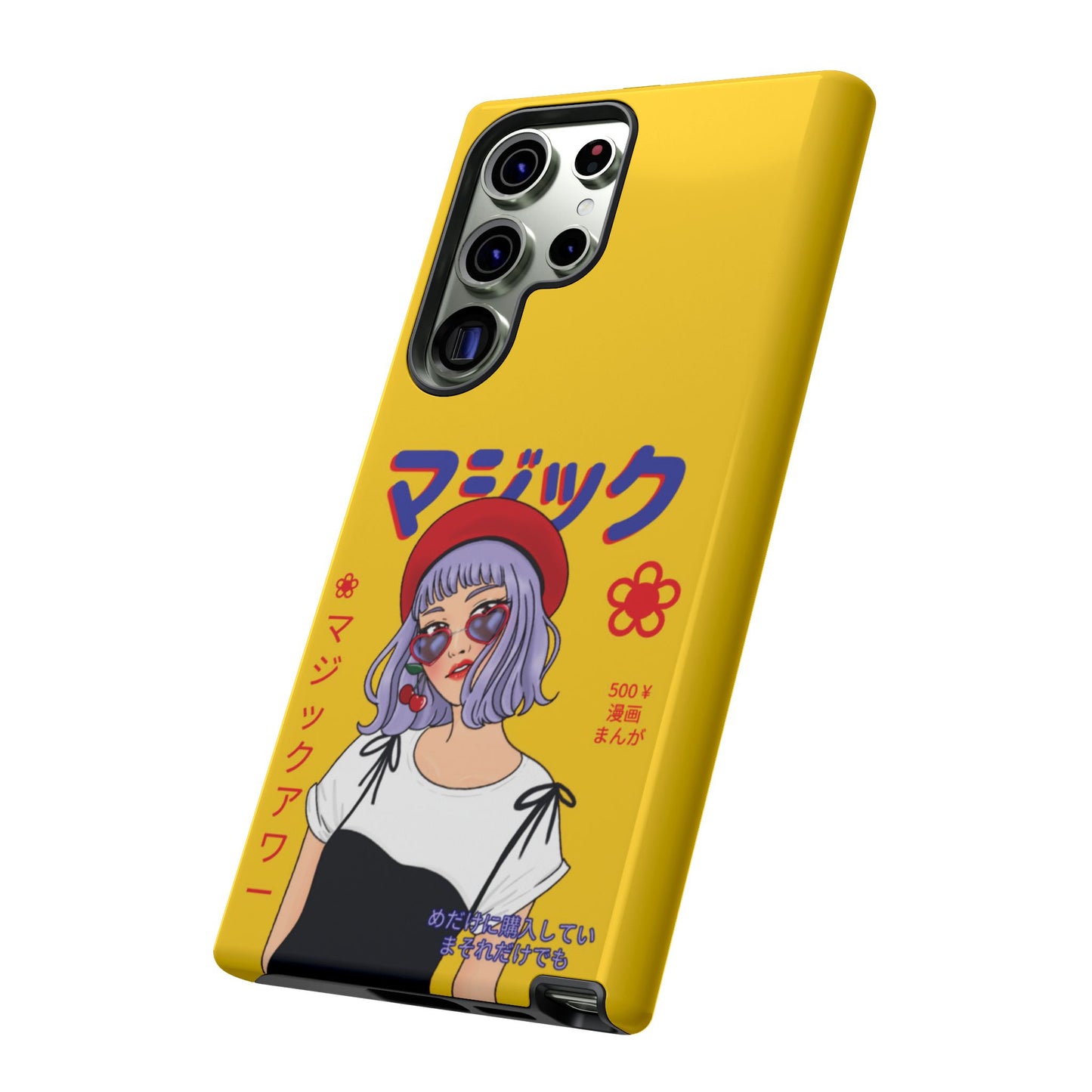 "Anime Cool Girl" Yellow Phone Cases – Bold, Stylish & Made for Any Phone! 💛✨ Pick Your Perfect Fit! -  iPhone, Samsung Galaxy, and Google Pixel