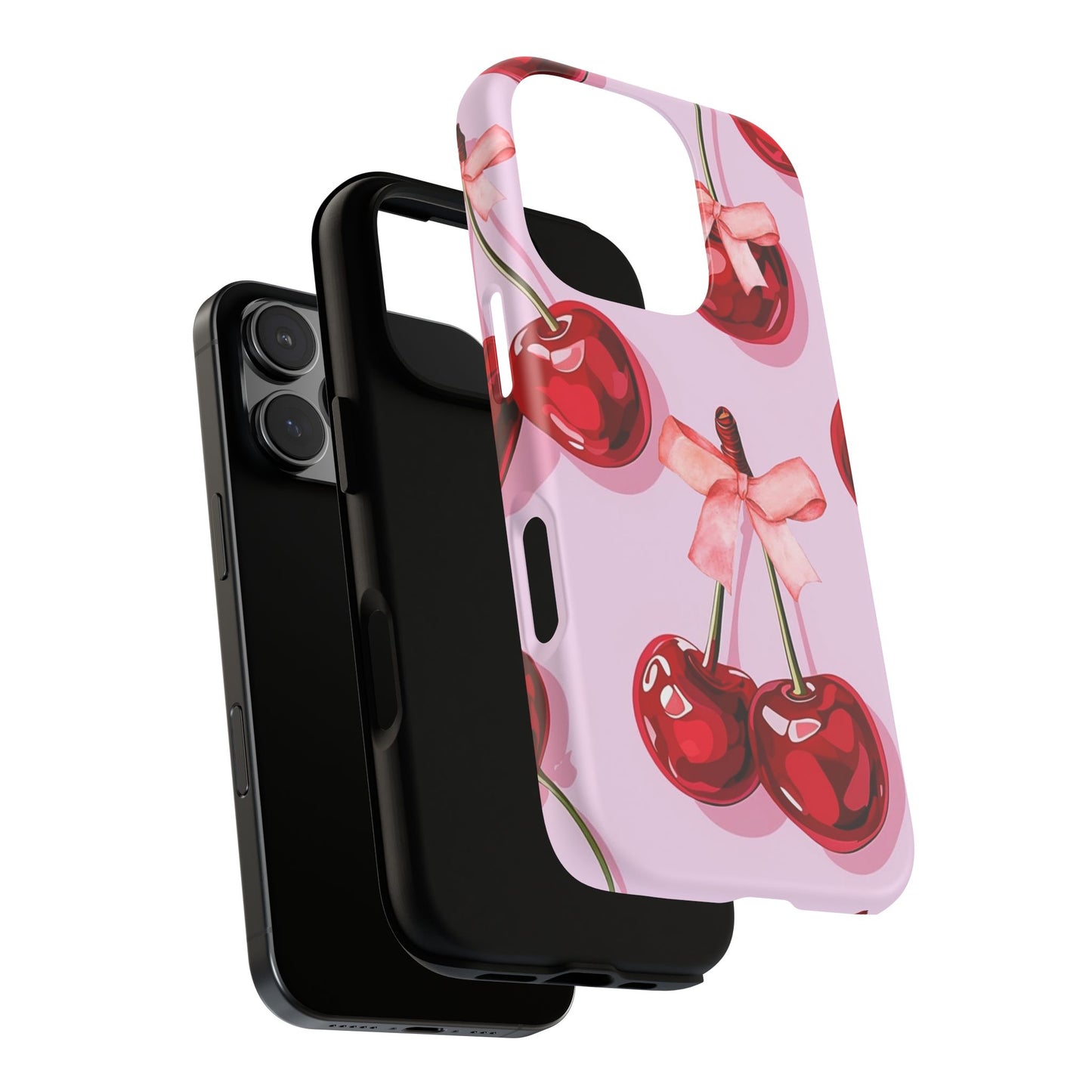 Cherry Ribbon Phone Cases for iPhone, Samsung Galaxy, and Google Pixel