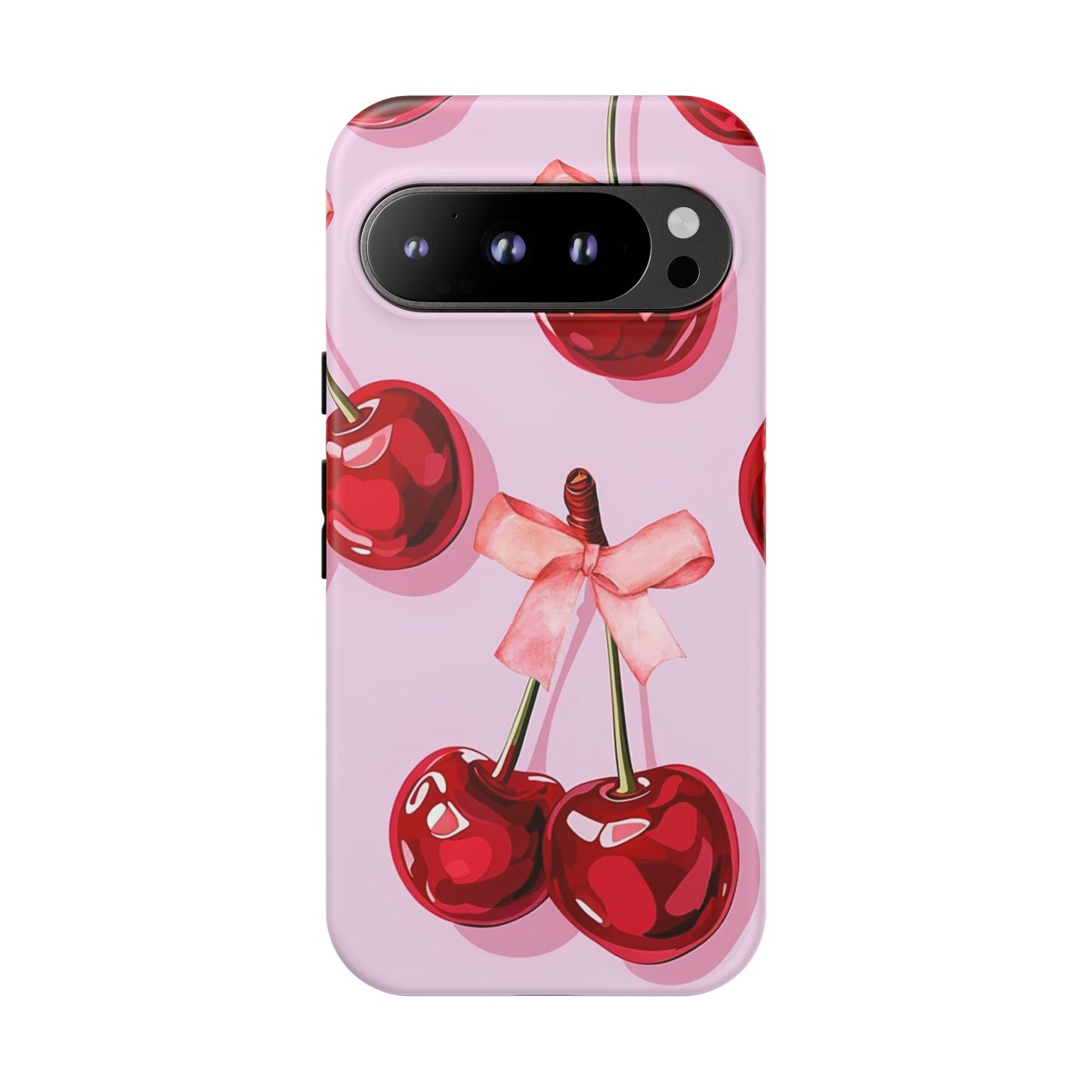 Cherry Ribbon Phone Cases for iPhone, Samsung Galaxy, and Google Pixel