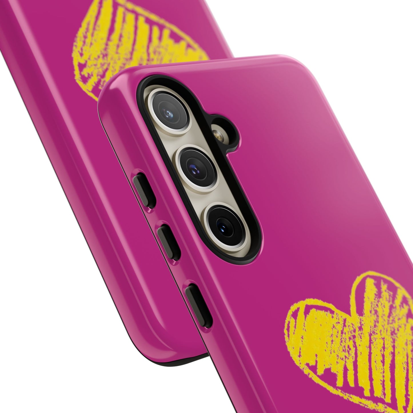 Yellow Heart, Pink Phone Case