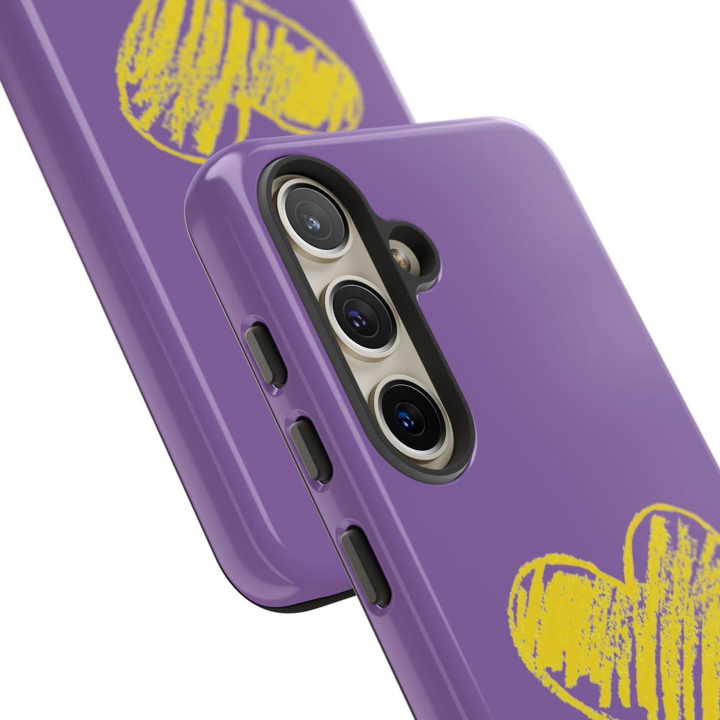 Yellow Heart, Purple Phone Case