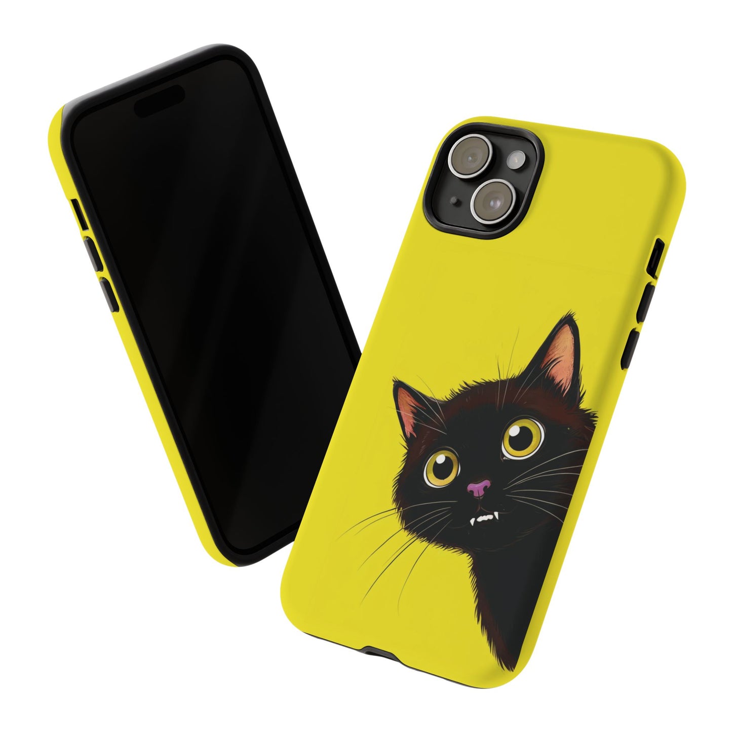 'Cute Cat' Yellow Phone Case