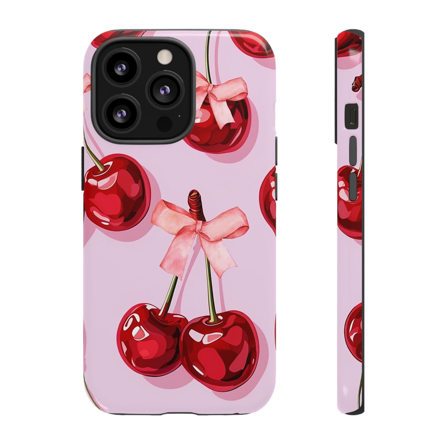 Cherry Ribbon Phone Cases for iPhone, Samsung Galaxy, and Google Pixel