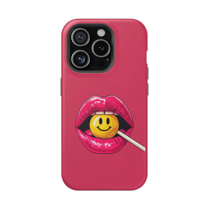 Lips & A Smiley Face Lollipop Magnetic Phone Case