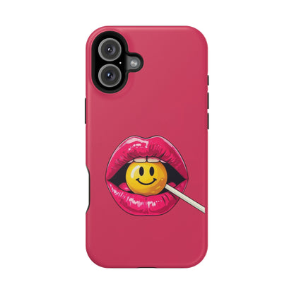 Lips & A Smiley Face Lollipop Magnetic Phone Case