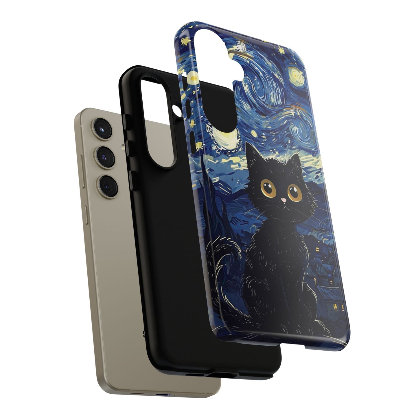 Cat under the stars, cute phone cases, Extra durable, Tough Cases, Pick your size