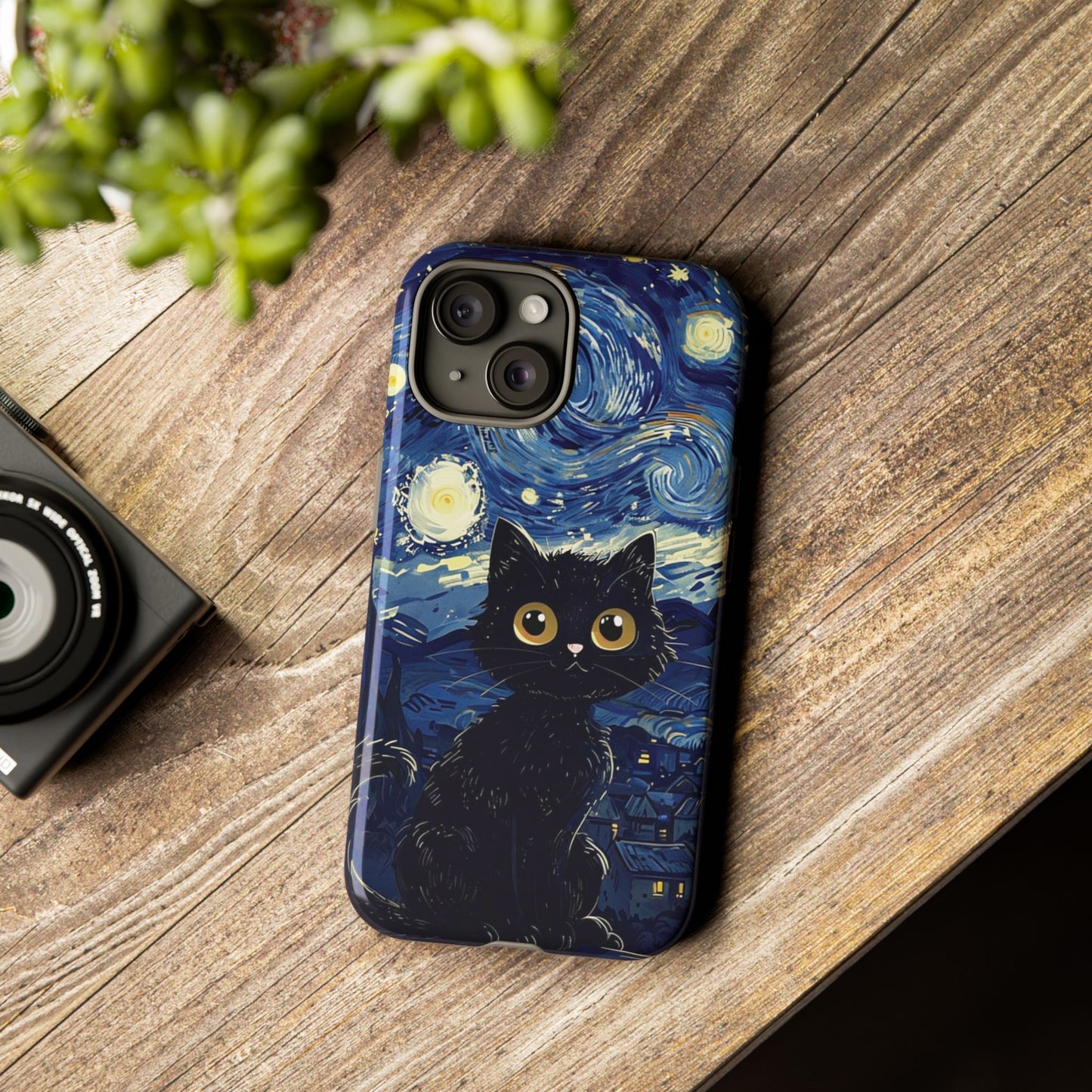 Cat under the stars, cute phone cases, Extra durable, Tough Cases, Pick your size